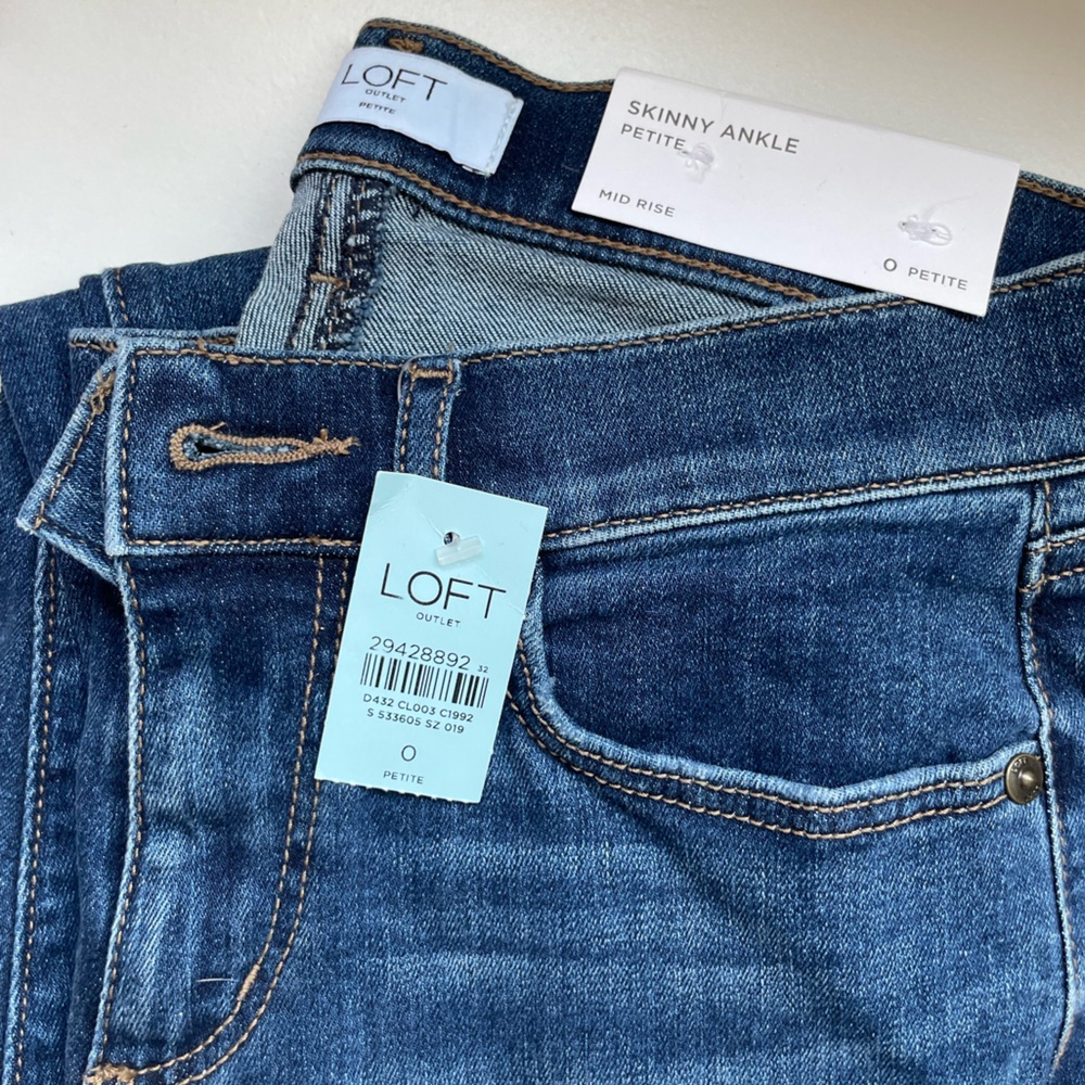 LOFT outlet jeans - skinny ankle mid rise size 0P